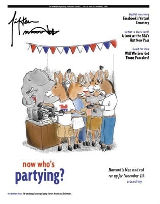 Cover image for Harvard's Blue and Red Rev Up for Nov. 7