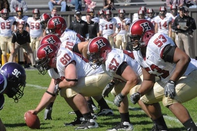 Cover image for Under the Radar, Offensive Line Clears the Way for Crimson Playmakers to Shine