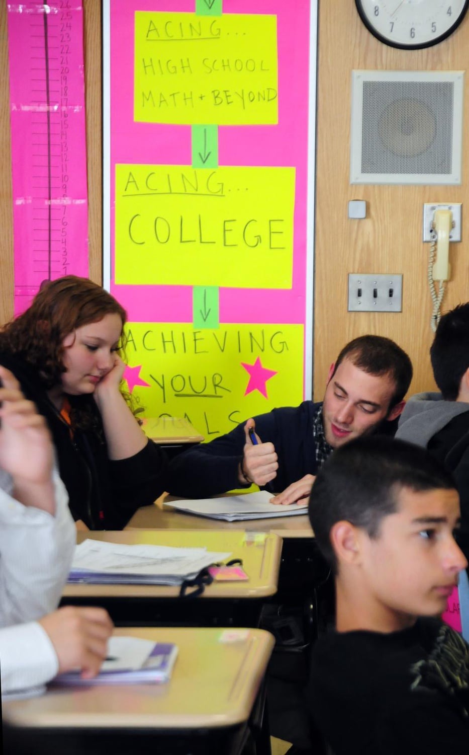 Teach for America corps member Pia Dandiya ‘09 teaches math classes at Garfield Middle School in Revere, MA.