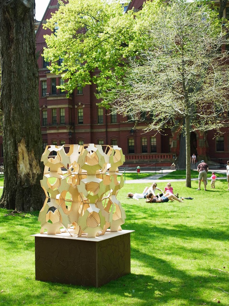 Visitors listen to student performances and see art pieces. Shown here is “Y Inge Y” by Hiroshi Jacobs, Benjamin Lehrer, Jon Scelsa, Julian Wu, GSD and Sara Stern ‘12.