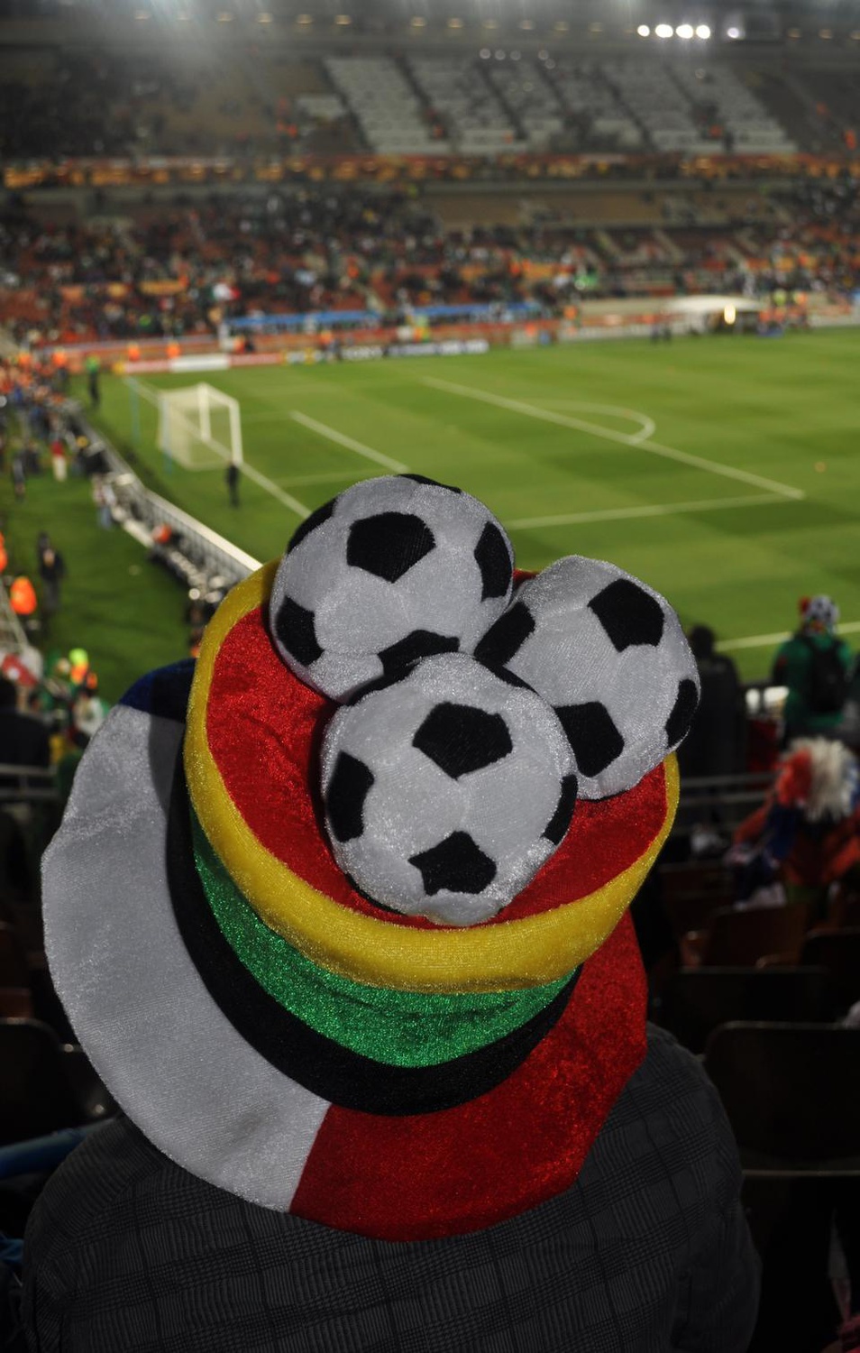 Mexican fans show support for their national soccer team during a game against France on June 17th at the Peter Mokaba Stadium in Polokwane, South Africa.