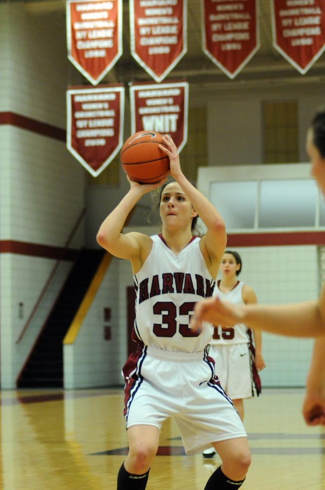 Senior Emma Markley, shown here in earlier action, poured in a game-high 25 points in a win over Oral Roberts on Friday. Markley finished out her weekend with 12 points against Navy as Harvard split the weekend.