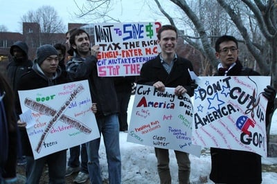 Cover image for Harvard Students Rally, Protest Budget Cuts to Federal Programs