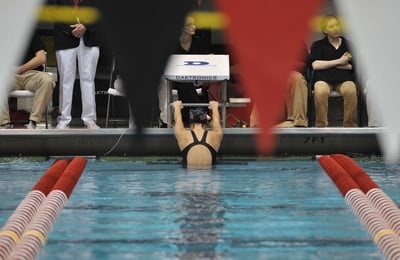 Cover image for WOMEN'S SWIMMING: Crimson Cannot Find Way to Top Tigers, Finishes Second
