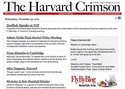Cover image for The Crimson, Now For Your iPhone, Your Android Device, and Your Inbox