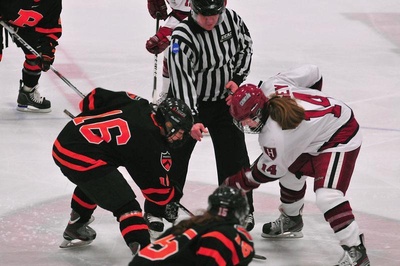 Cover image for Overtime Victory Gives Women's Hockey Series Sweep
