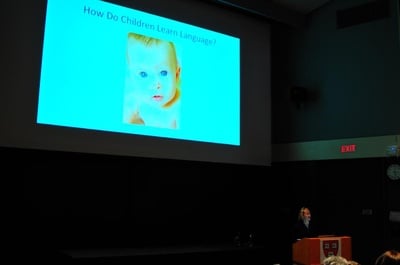 Cover image for Professor Discusses Babies’ Language Skills
