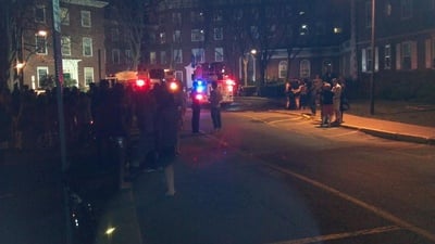 Cover image for Students Temporarily Evacuated from Eliot House