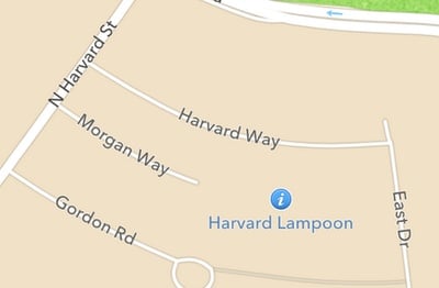 Cover image for Apple Maps Misplaces the Harvard Lampoon