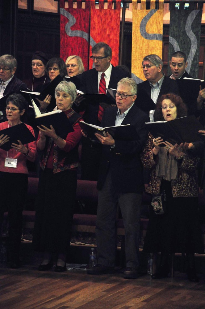 Former members of the Harvard Glee Club and the Radcliffe Choral Society perform at a reunion celebrating the 45th Anniversary of their 1967 combined Asian Tour. The singers performed in St. John's Chapel on Sunday.