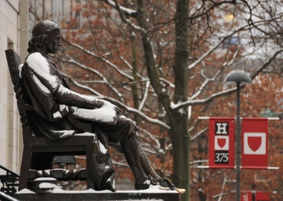 Cover image for As Blizzard Hits, Harvard Copes with MBTA Closings, Staff Shortages