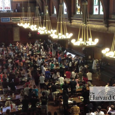 Cover image for Harvard Freshmen Cheer Dining Hall Workers Who Came To Work Despite Dangers
