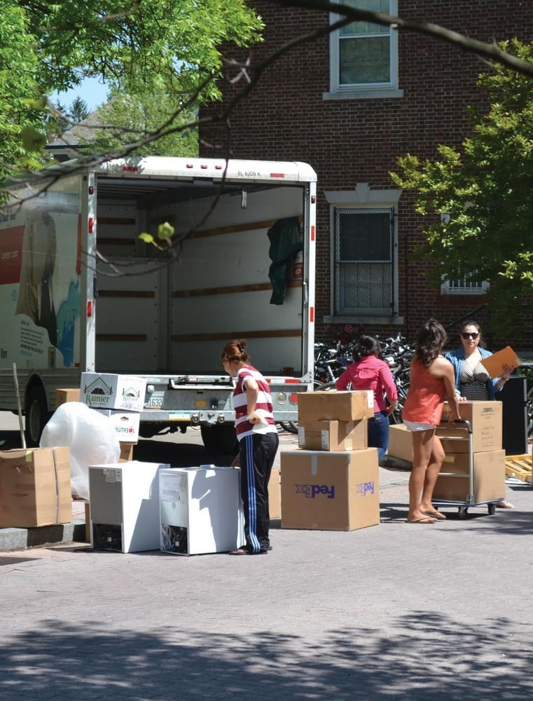 Currier HoCo sponsors a U-Haul truck to assist freshmen moving from Harvard Yard to the Radcliffe Quadrangle. 
