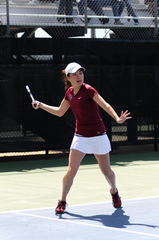 Playing at the No. 1 spot for the Harvard women’s tennis team, co-captain Hideko Tachibana 
posted a winning record, finishing the season 10-8. Overall, the squad finished 13-6 thanks to a late-season surge.