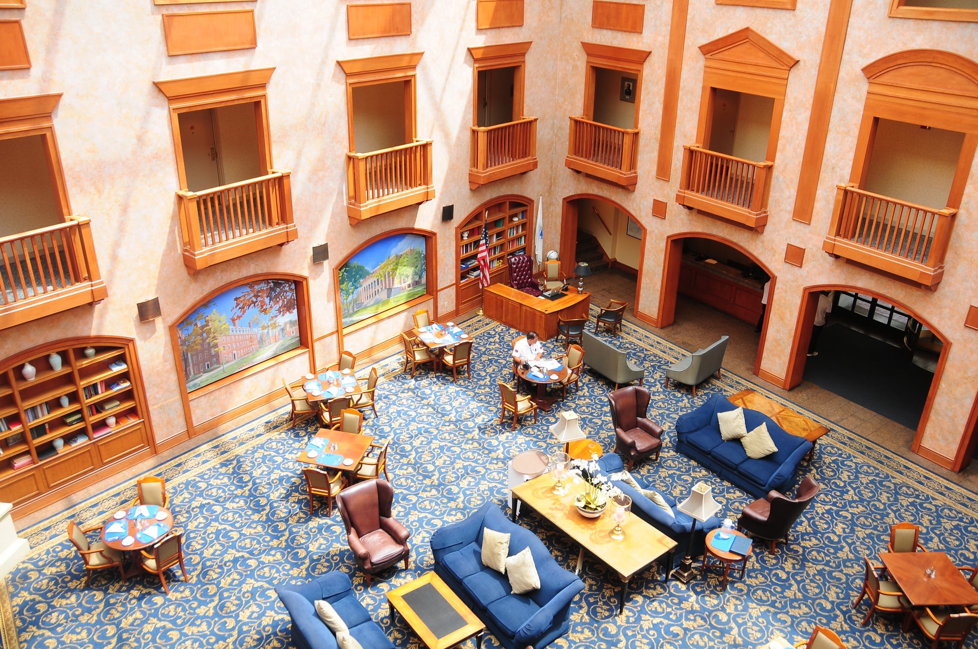 The Inn at Harvard, pictured from its third floor inside, closed its doors Monday after 22 years of operation.