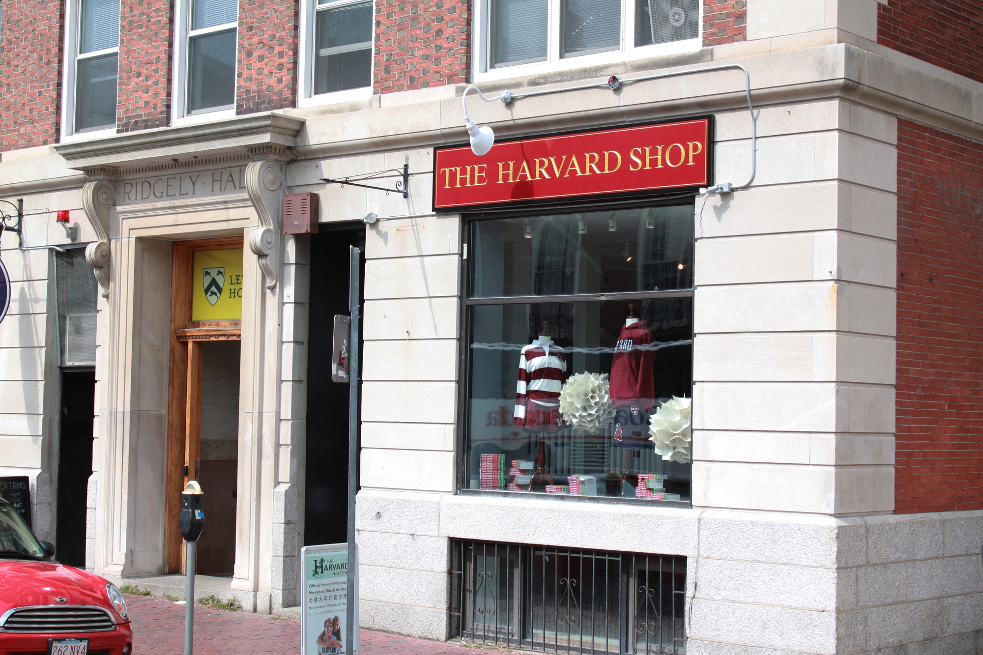 The Harvard Shop is located at 65 Mt. Auburn Street.