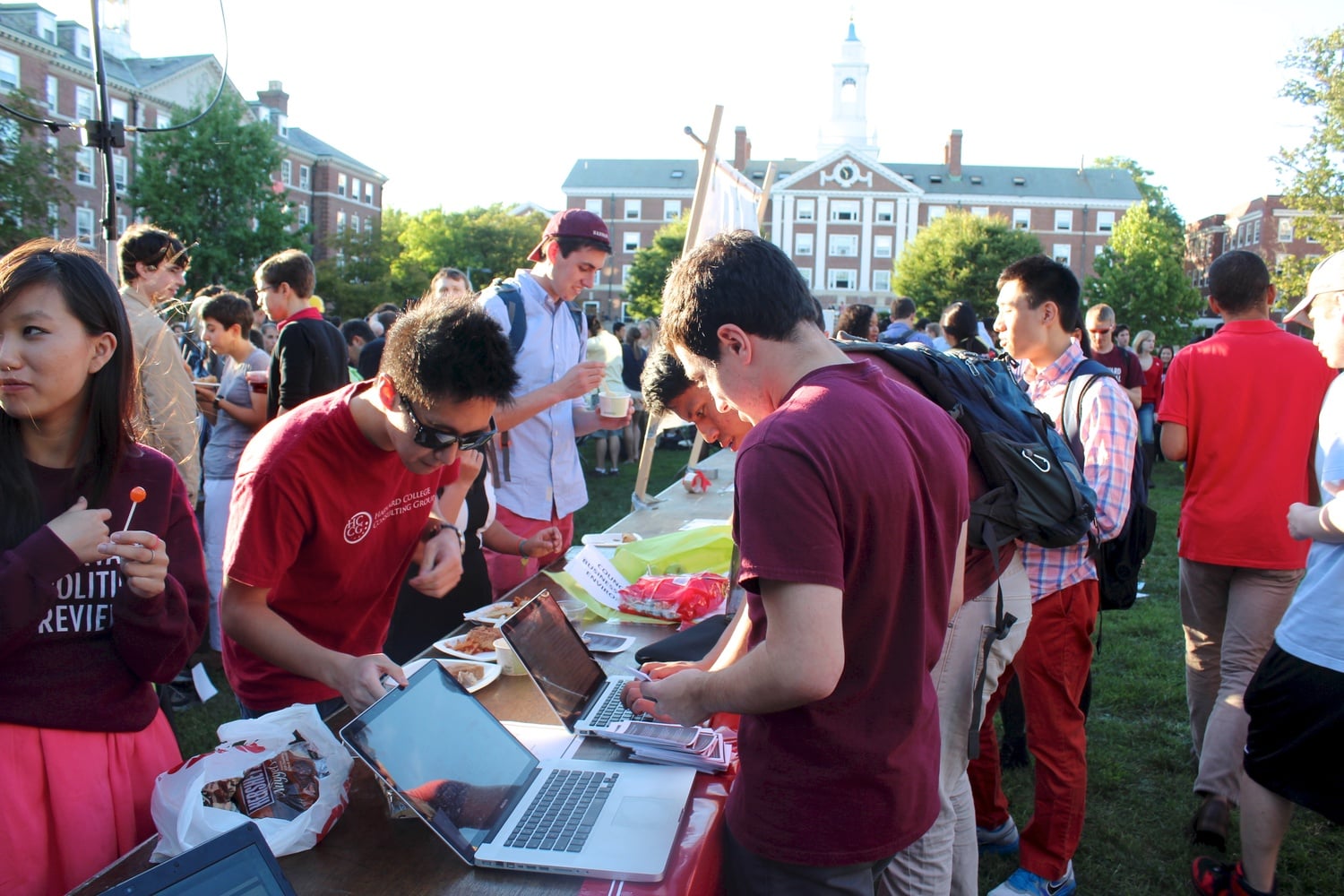 Students talk to representatives and sign up for various clubs on campus on display at the Activities Fair. It was held at the Student Organization Center at Hilles last Friday afternoon.