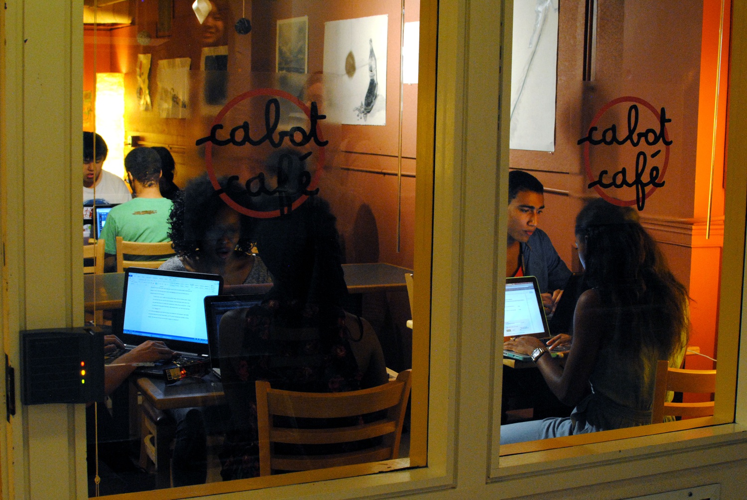 Students pack into Cabot Cafe on Sunday evening to try and get ahead of the week’s work.  The cafe has been a premier location for evening study sessions, a laid back cup of coffee and place of employment for students.