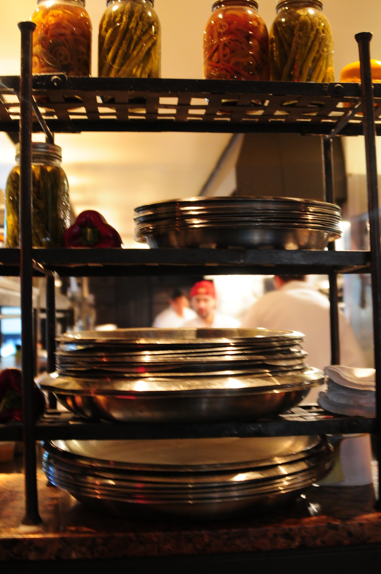 A peek inside the kitchen of Chef Mary Dumont's Harvest restaurant. 