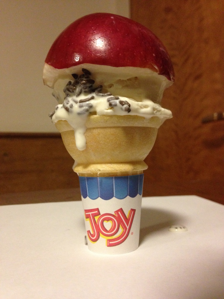 The "Applenut Cone," a food mashup made using HUDS ingredients. 