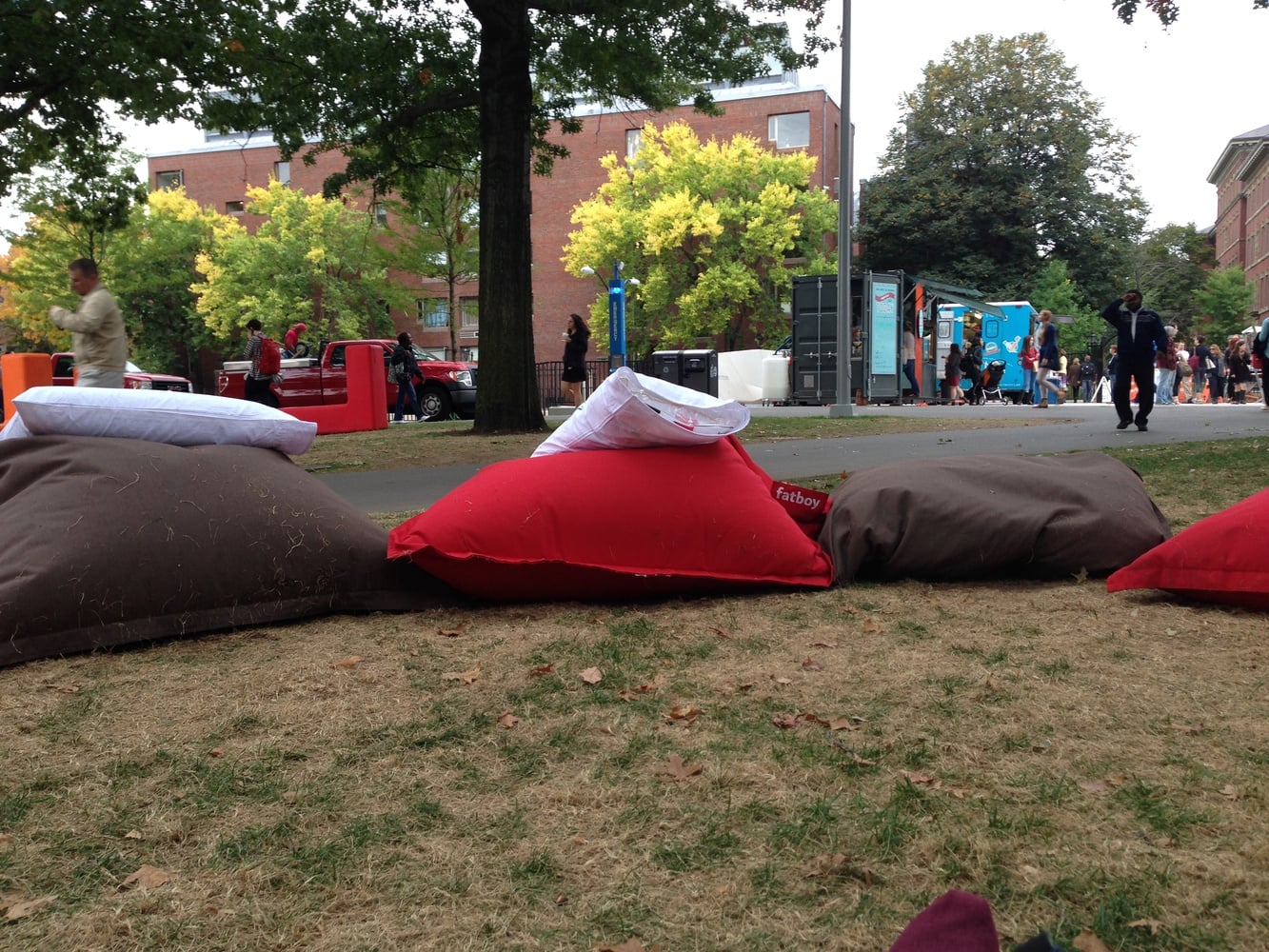 Pillows and beanbags were available for those who wanted to take advantage of the nap space.
