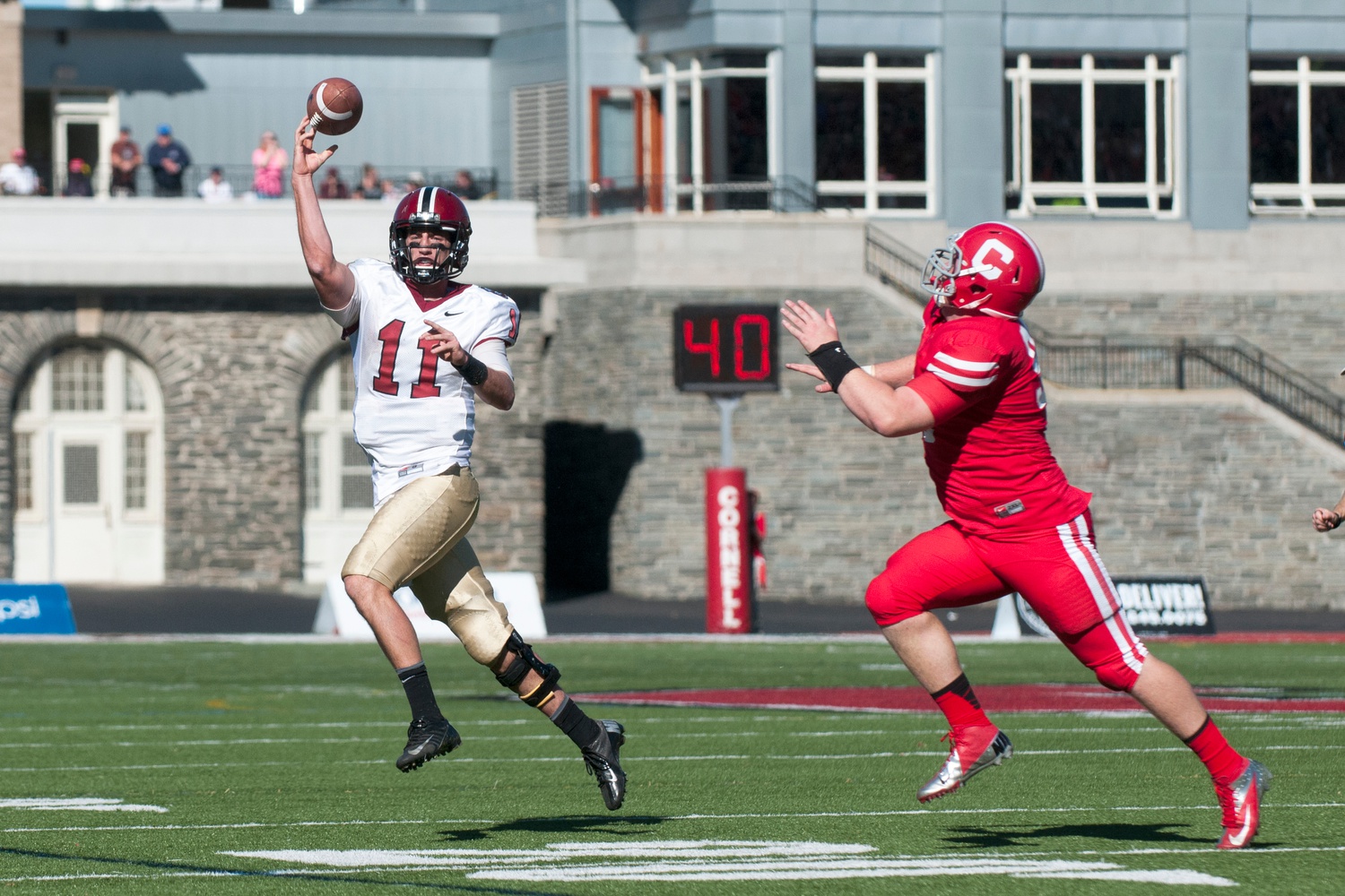 Senior quarterback Michael Pruneau spent the last three years waiting for an opportunity to prove himself. With junior starter Conner Hempel out with a knee injury, Pruneau got that chance on Saturday against Cornell and delivered. The Texas native threw for 340 yards and accounted for three touchdowns, including one on the ground and one to roommate senior tight end Cam Brate.