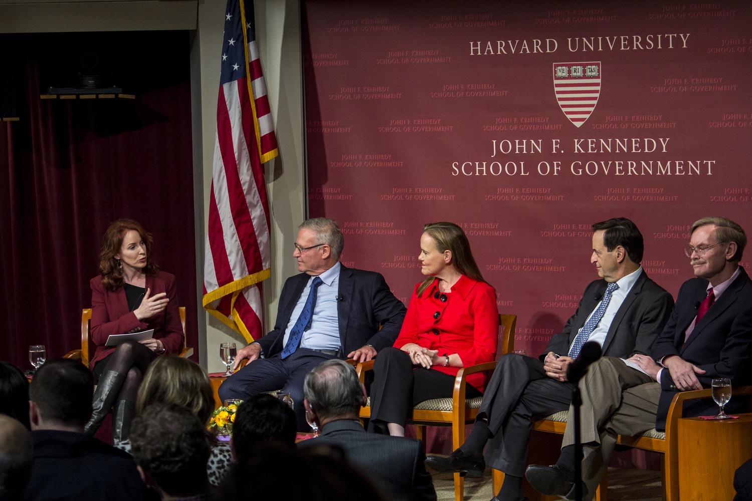 Speakers from Israel and the United States discussed the current state of Isreali-US relations at the IOP Forum, Thursday. The talk was moderated by Meghan O’Sullivan, a professor at the Harvard Kennedy School. 
