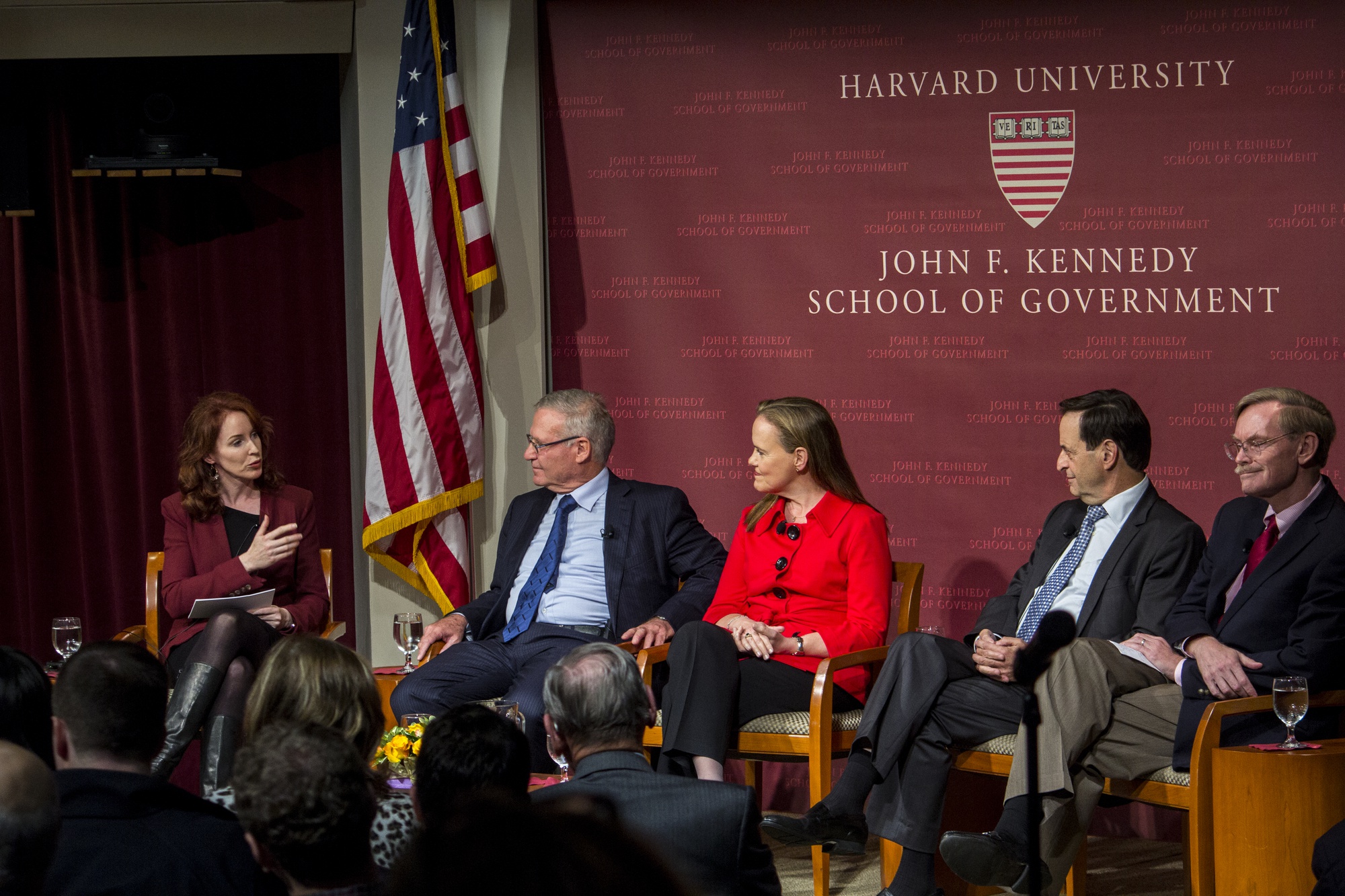 Speakers from Israel and the United States discussed the current state of Isreali-US relations at the IOP Forum, Thursday. The talk was moderated by Meghan O’Sullivan, a professor at the Harvard Kennedy School. 