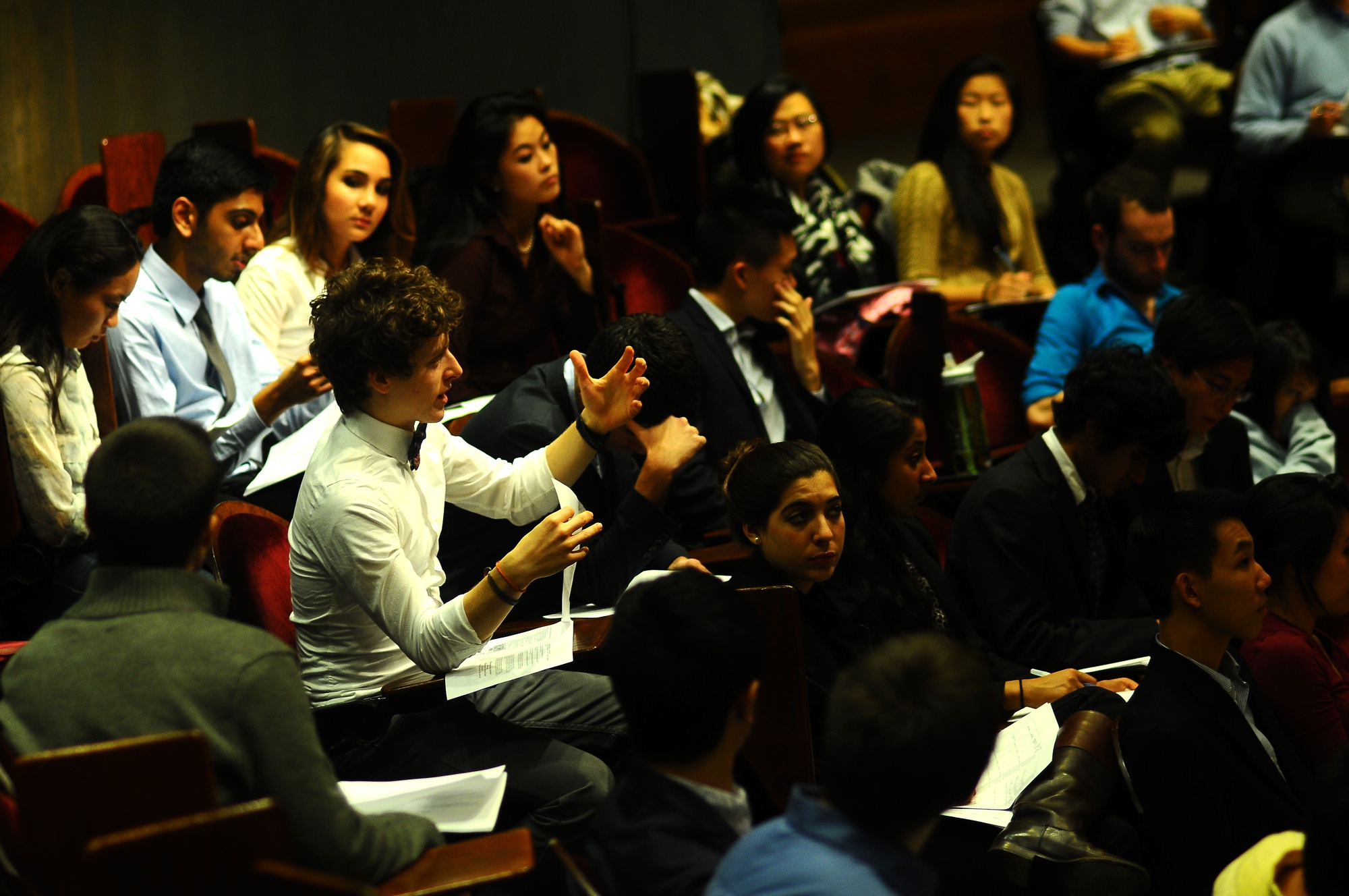 The Undergraduate Council discusses gender parity in representation and grants for student groups Sunday night in Sever Hall.