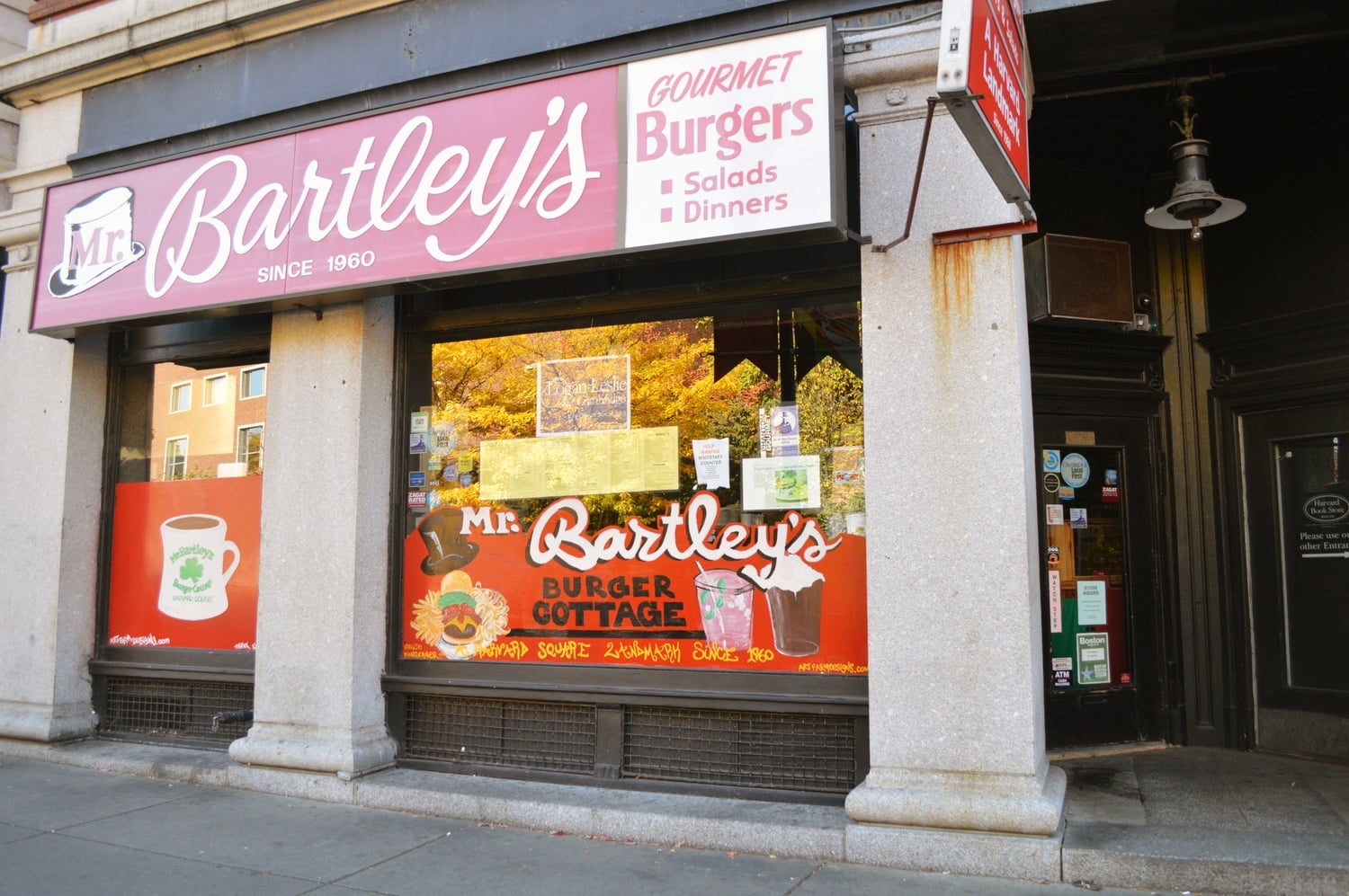 Mr. Bartley's Gourmet Burgers, a renowned Harvard Square institution.