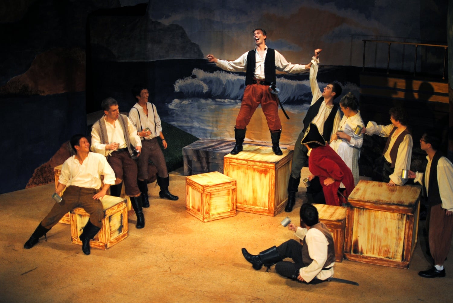 The Harvard-Radcliffe Gilbert & Sullivan Players sing and dance in "Pirates of Penzance" at the Agassiz Theater.