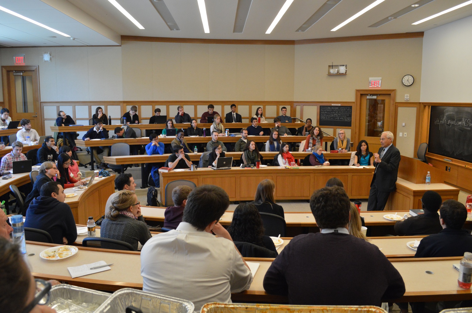 Gubernatorial candidate Don Berwick, former Administrator of the Centers for Medicare and Medicaid Services, speaks about the future of American healthcare on Monday afternoon at Harvard Law School’s Caspersen-Wasserstein Center.