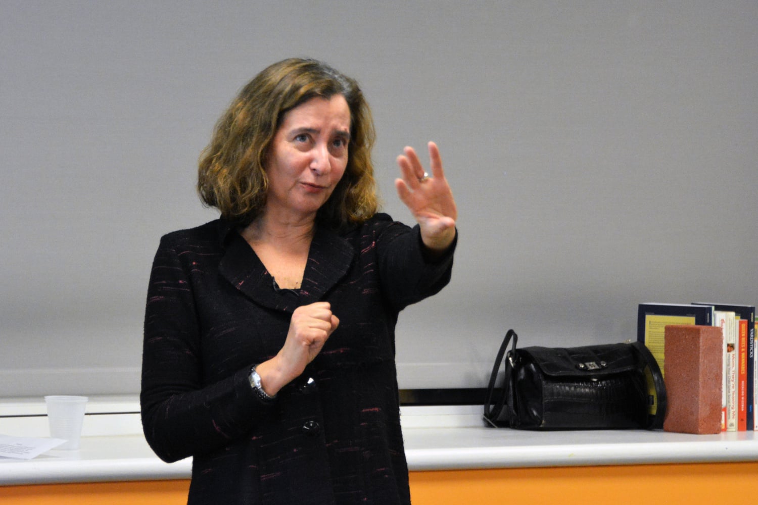 Professor Elisa New delivers a lecture, "Poetry in America: The Poetry of Early New England," in 2013 at the Harvard Allston Education Portal.