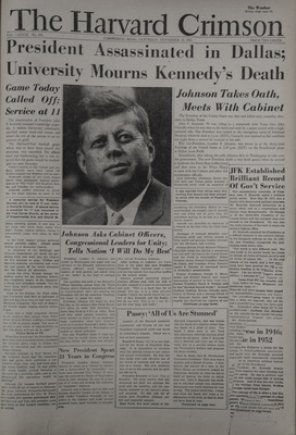 Cover image for Saturday, November 23, 1963, Front Page