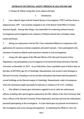 Cover image for Harvard Sophomore Charged in Bomb Threat