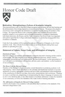Cover image for As Expected, Honor Code Draft Outlines Student-Faculty Judiciary Board, Integrity Statement