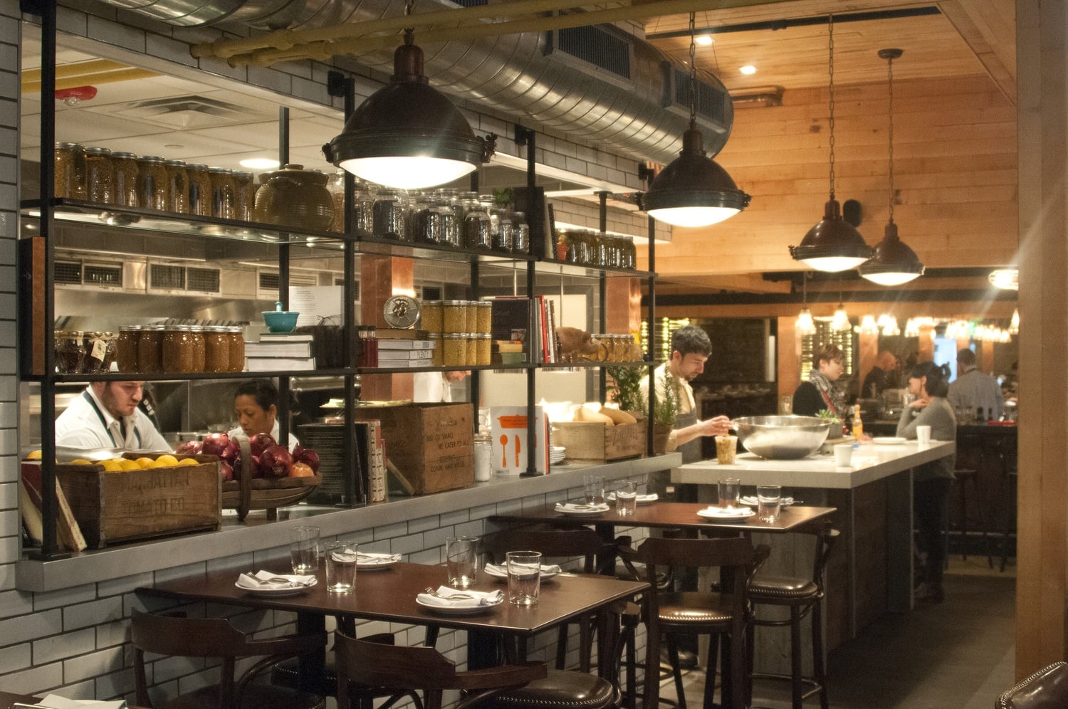 The interior of Alden &amp; Harlow, Michael Scelfo's contemporary American eatery on Brattle Street. Scelfo opened a new restaurant, dubbed The Longfellow Bar, in the space above Alden &amp; Harlow Saturday.