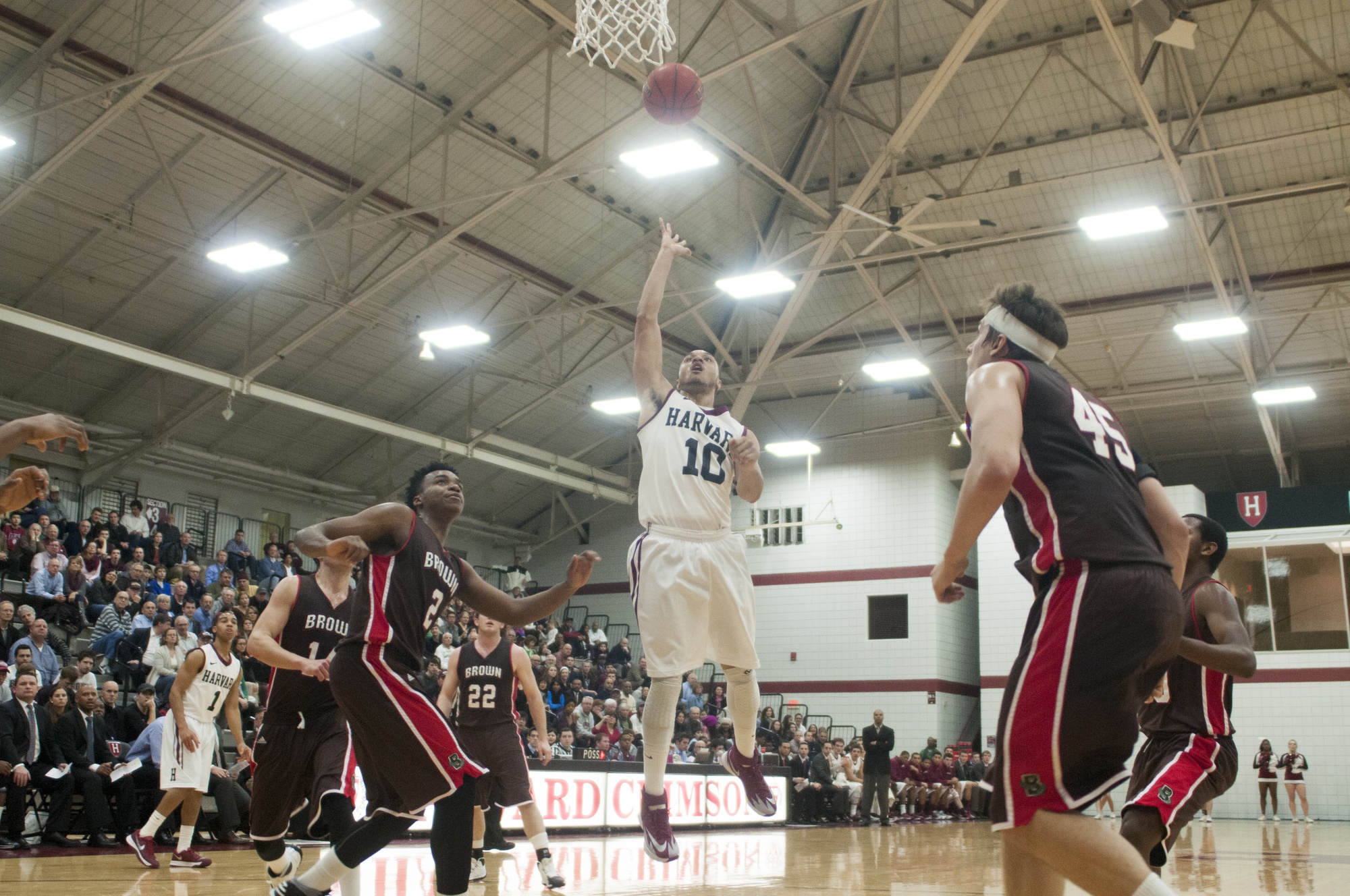 Co-captain Brandyn Curry tallied six points and five boards in Friday's night against Brown. The Crimson emerged victorious against the Bears, 52-45.