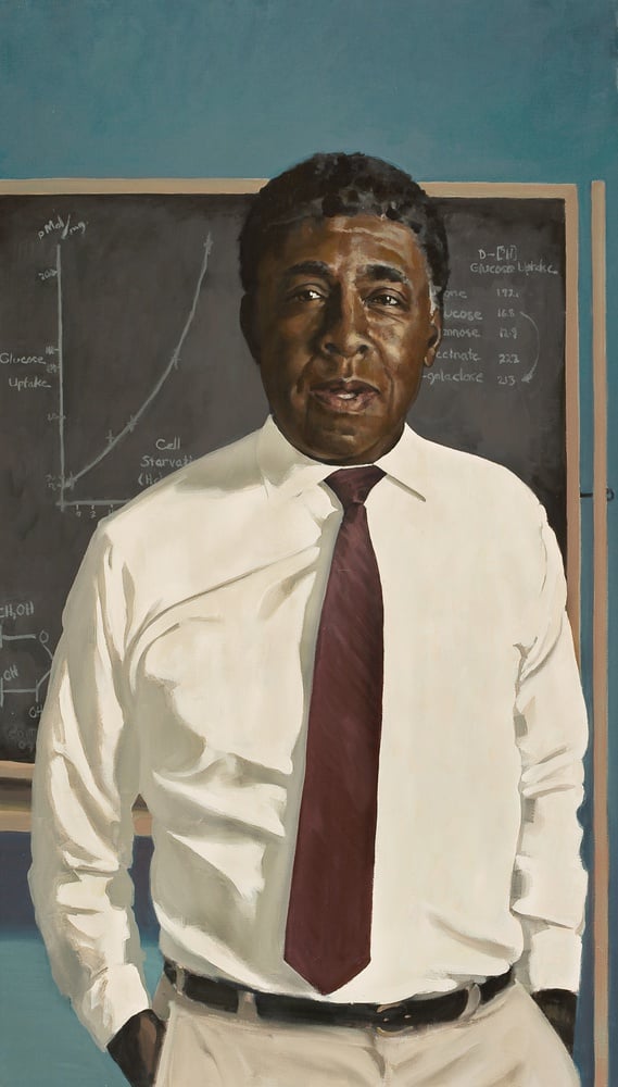 Harold Amos served as the first Medical School department chair beginning in 1968. His portrait hangs at the Harvard Medical School.