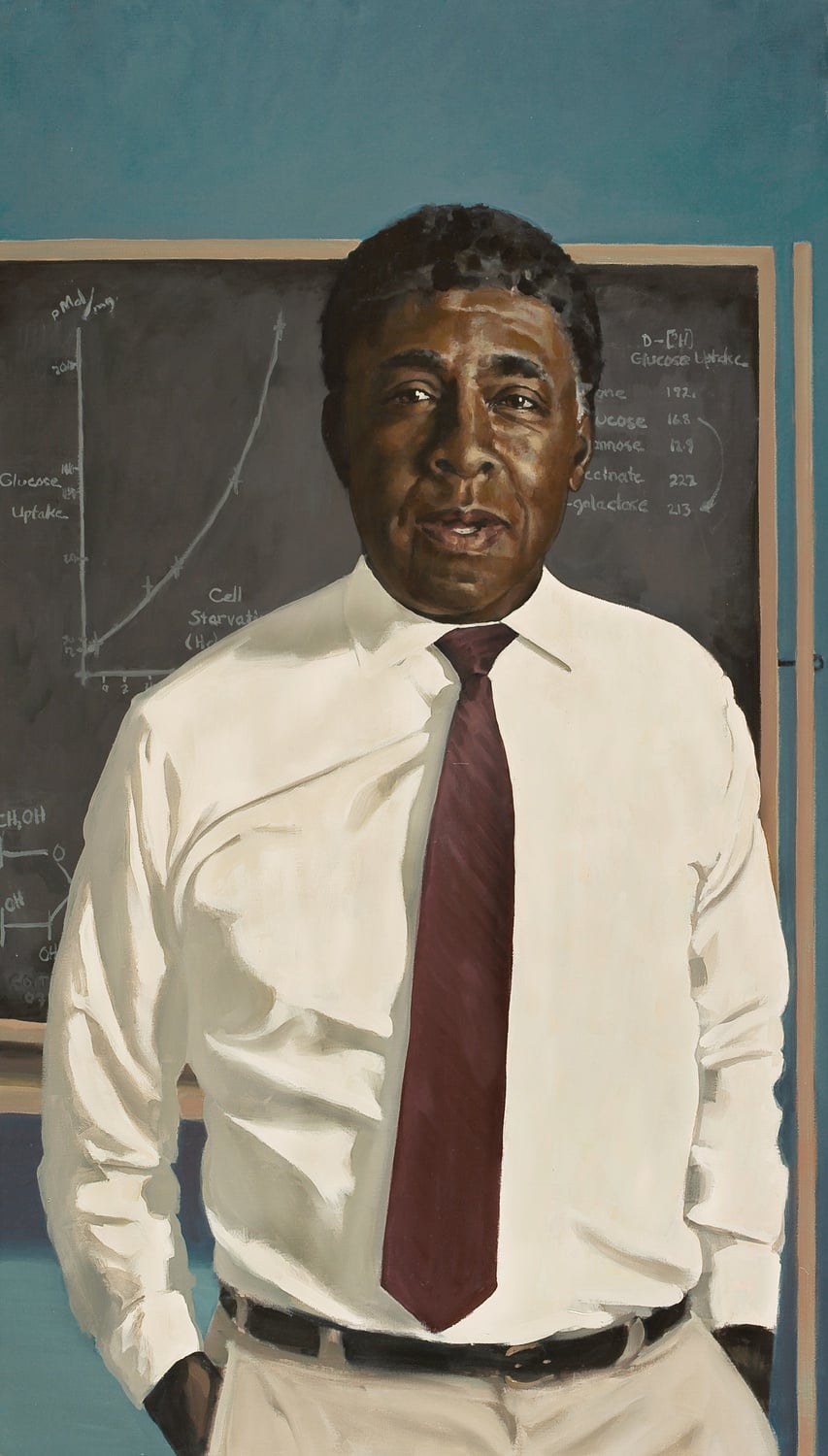 Harold Amos served as the first Medical School department chair beginning in 1968. His portrait hangs at the Harvard Medical School.