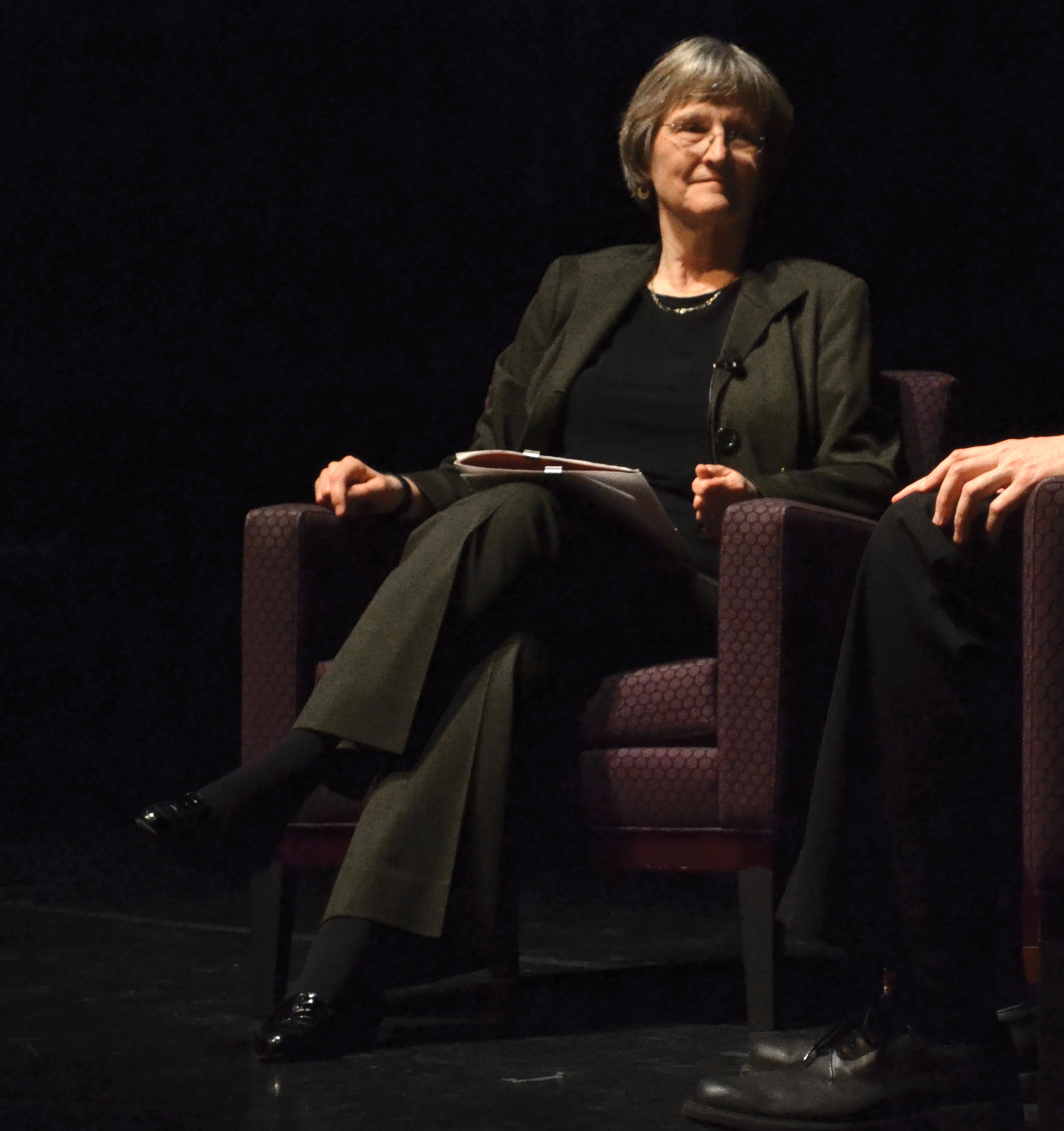 University President Drew G. Faust moderates an Office for the Arts event in Farkas Hall Thursday afternoon shortly after announcing by email the creation of a task force on sexual misconduct.