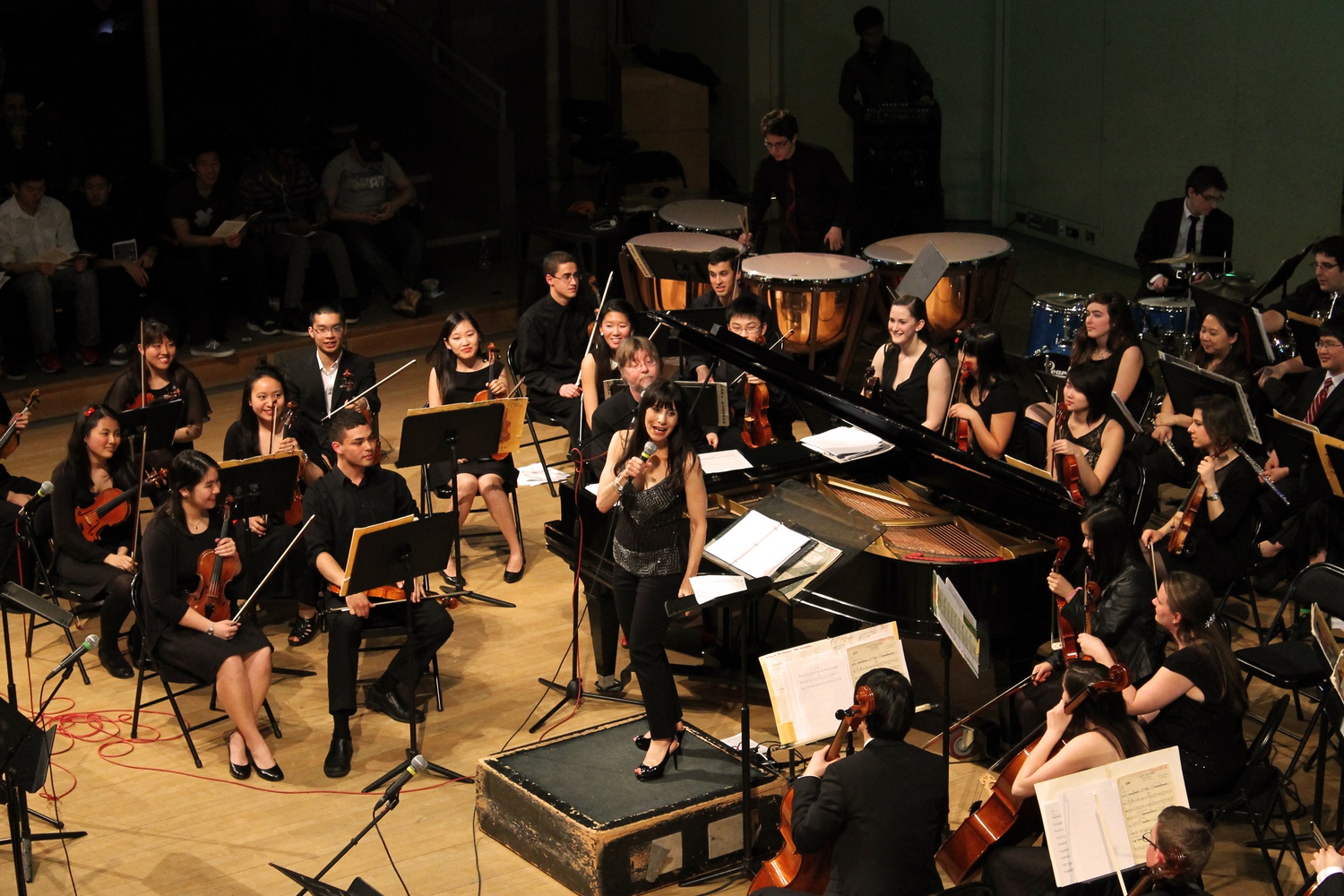 Brad Ellis, pianist from TV show Glee, and wife Eydie Alyson perform "I Got Rhythm" at the Harvard Pops Orchestra on Friday evening.  

