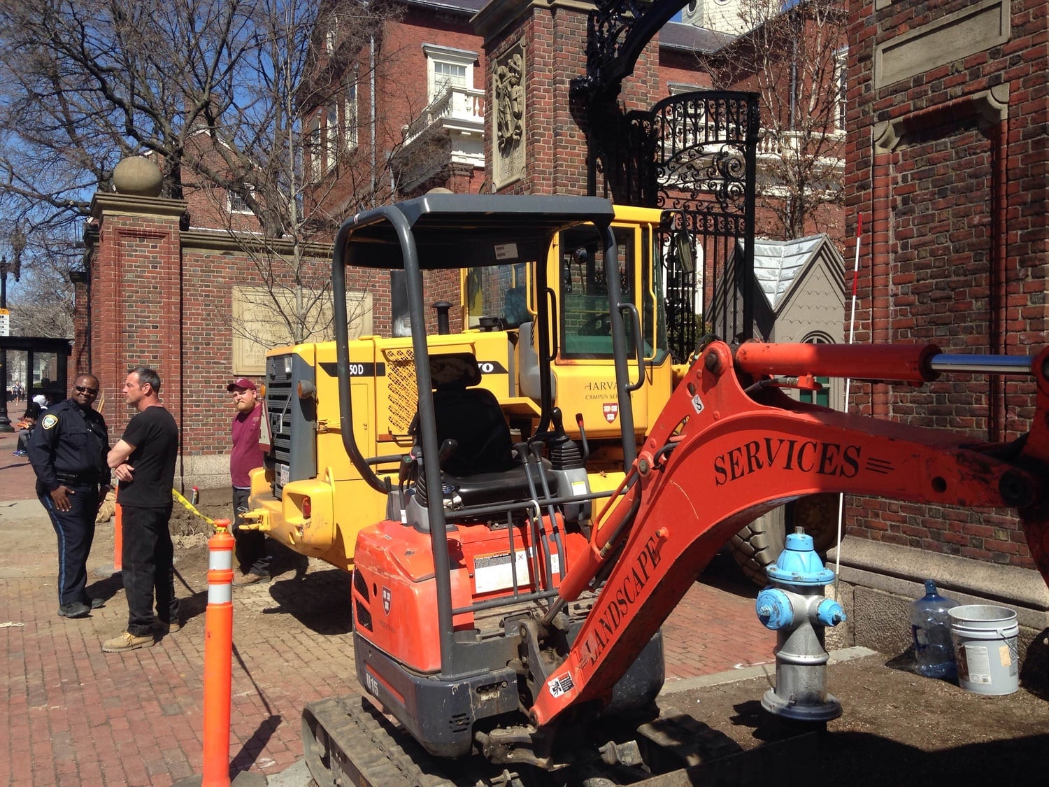 Work begins on renovations outside of Johnston Gate.