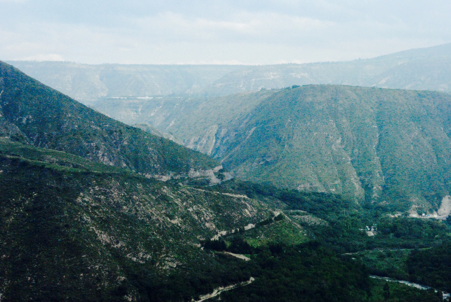 The Andean mountain pass traveling through Ecuador.