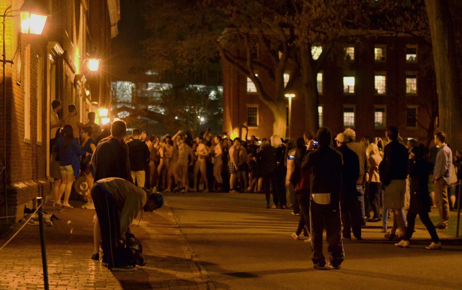 Students warm up as they prepare themselves for the semesterly Primal Scream. Primal Scream takes place at the end of every reading period as students begin their finals in the next morning. 