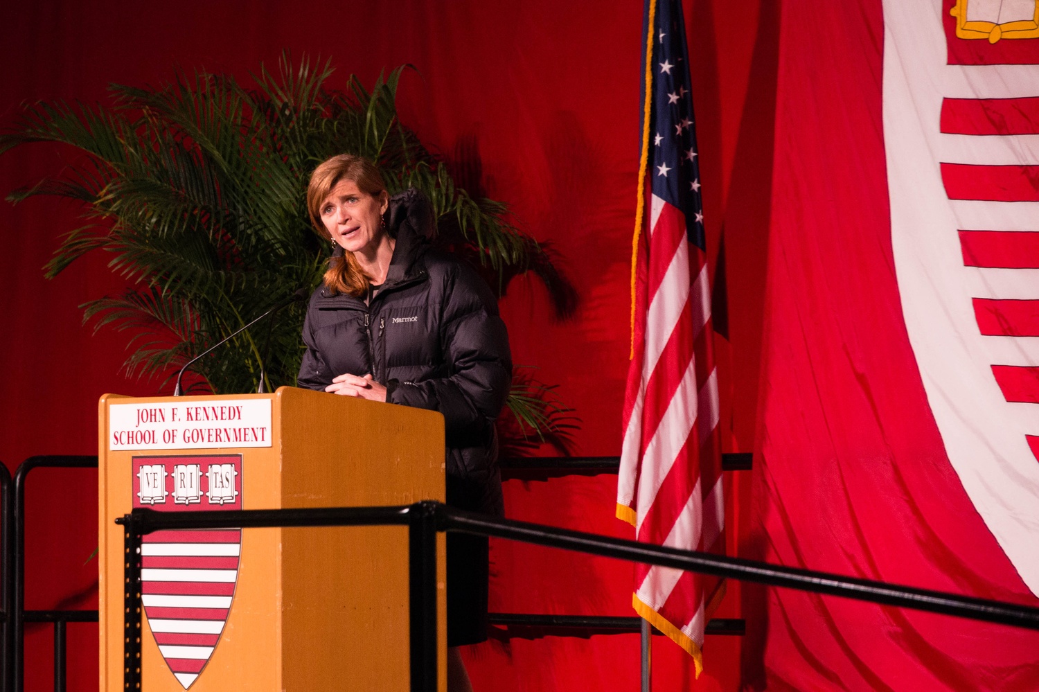 Samantha J. Power, the former U.S. Ambassador to the United Nations, spoke at the Harvard Kennedy School's Class Day in 2014.