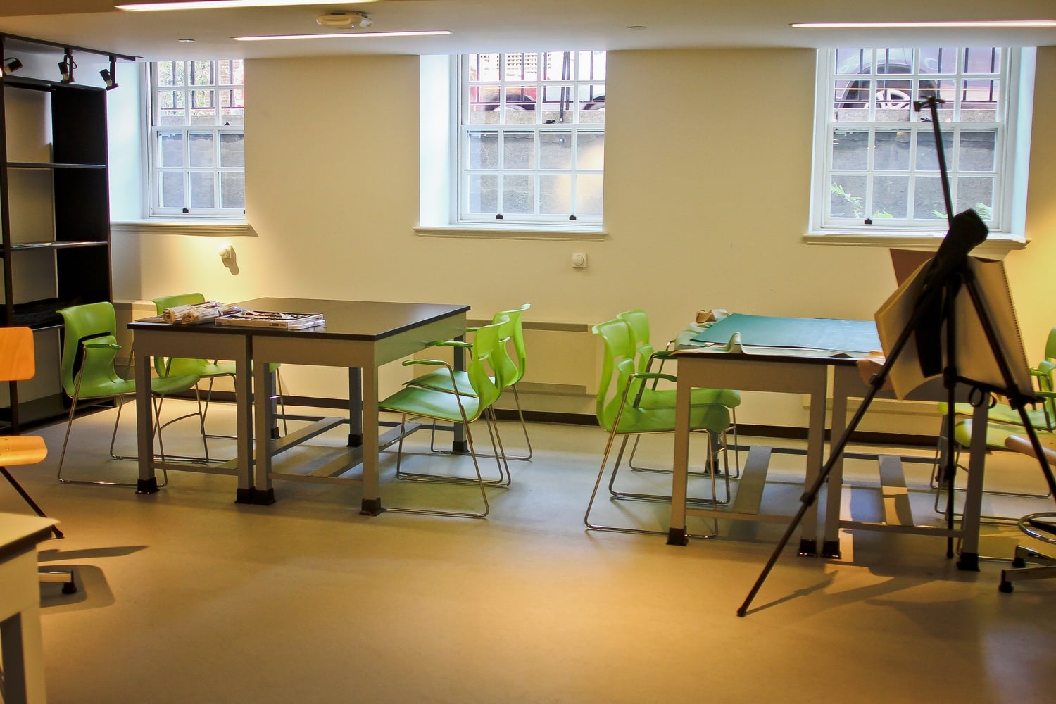 The renovated McKinlock Hall houses many new facilities, including a student arts room.