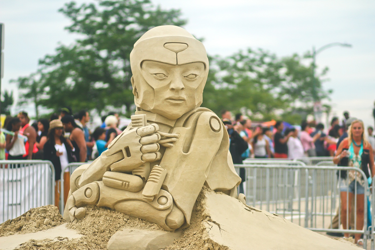 A sculpture stands at the annual Revere Beach National Sand Sculpting Festival, which lasted from July 18th to July 20th. Sculptors had a total of 24 hours to complete their pieces.