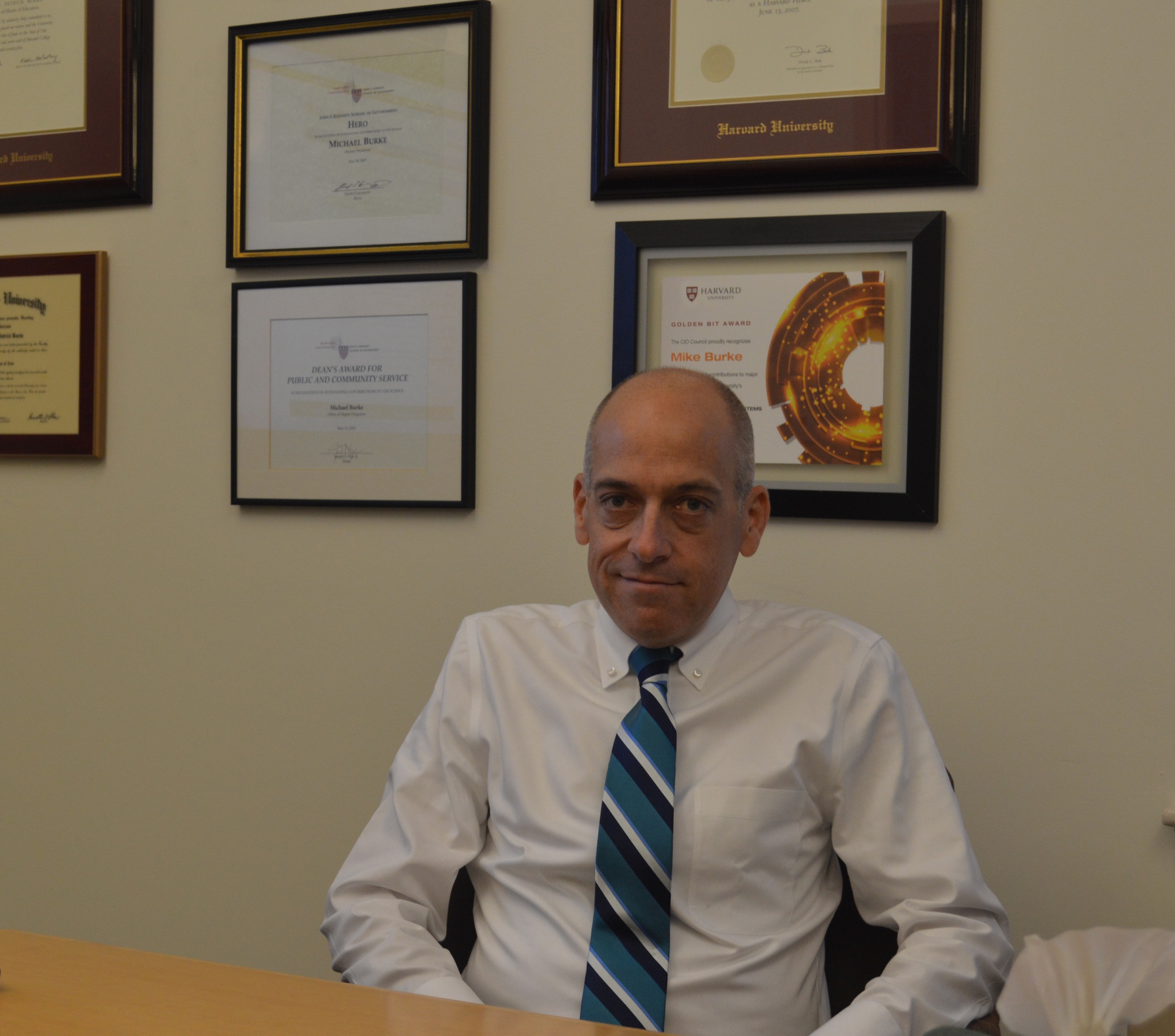 Michael P. Burke is The Registrar: he manages everything from enrollment issues to the course catalog.