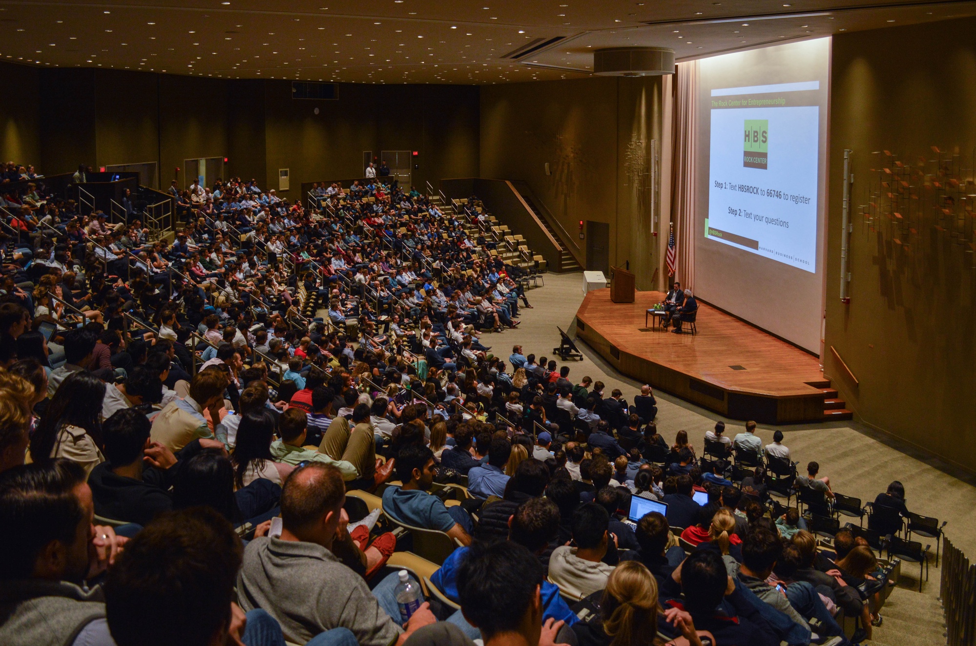 Venture capitalist Peter A. Thiel speaks with Business School professor William A. Sahlman about venture capital, technology, and Thiel's new book, "Zero to One," on Thursday afternoon in Burden Hall.
